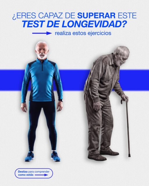 ¿PASARÍAS ESTE TEST DE LONGEVIDAD? 👀Primero, una aclaración: ningún test puede decirte cuántos años vas a vivir.Pero nuestra capacidad para mantener la fuerza, el equilibrio, la movilidad y la autonomía sí nos da información importante sobre cómo envejecemos.Prueba estos 6 retos:→ Levantarte del suelo sin utilizar las manos→ Colgarte de una barra durante 1 minuto→ Mantenerte a una pierna durante 1 minuto→ Agacharte de pie y tocar el suelo con las manos→ Permanecer 1 minuto en cuclillas→ Sentarte sobre las tibias durante 1 minutoAlgunas de estas capacidades, como la fuerza de agarre, el equilibrio o la capacidad de levantarse del suelo, se han relacionado en diferentes estudios con salud, capacidad funcional y mortalidad.Otras simplemente nos permiten explorar algo igual de importante: qué capacidad de movimiento conservamos.⚠️ El minuto es un reto, no un punto de corte clínico ni una prueba universal que todo el mundo deba superar.Porque longevidad no es solo vivir más.Es llegar a los años manteniendo la capacidad de moverte, levantarte, desplazarte y seguir siendo autónomo.📌 ¿Cuántos de los 6 puedes hacer?#fisioterapia #salud #movimiento #autonomia #cuidarse